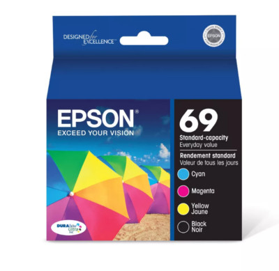 Epson 69 4pk Combo Ink Cartridges - Black/Cyan/Magenta/Yellow (Exp 01/ ...