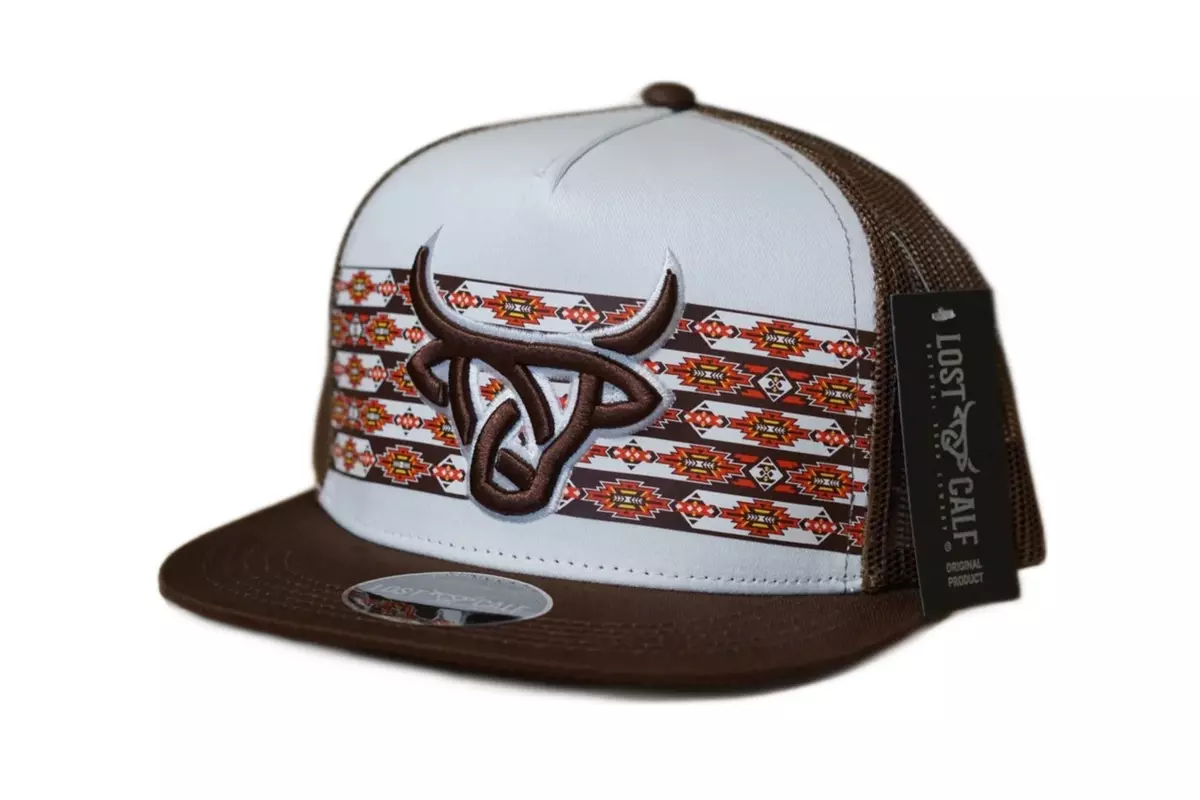 Lost Calf 3D Logo White Brown Hats Cap Koda White Flat eBay