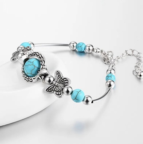 Bellissimo bracciale a farfalla turchese colorato - Foto 2 di 4