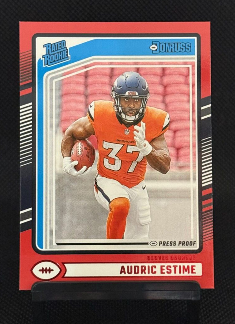 2024 Panini Donruss - Rated Rookie Red Press Proof #335 Audric Estime (RC)