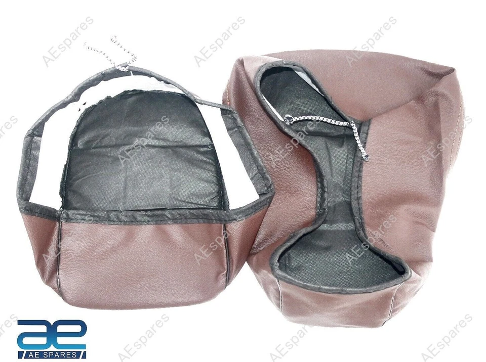 Front & Rear Seat Cover Set Brown Fits For Royal Enfield Meteor 350cc view 5