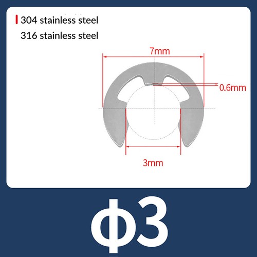 1.2mm - 24mm EXTERNAL E-CLIPS RETAINING WASHERS ALL SIZES DIN6799 C-CLIP CIRCLIP - Picture 14 of 46