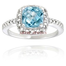 Natural Blue Topaz Gemstone with 925 Sterling Silver Ring for Women's 3303
