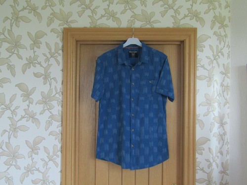 Twisted Soul heritage blue white lines cotton short sleeve shirt Large - Picture 2 of 6