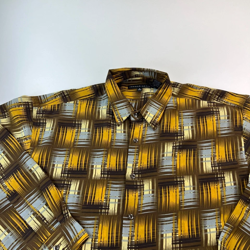 Camisa Jordan Craig Abotonada Para Hombre Extra Grande XL Geométrica Ligera Informal Foto 2 de 4