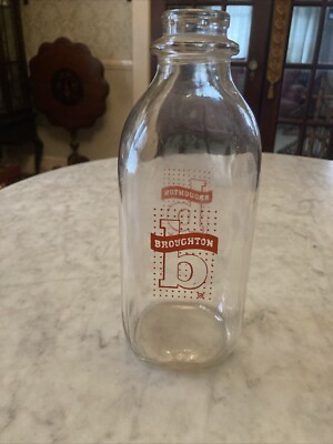 Vintage Broughtons Dairy Glass Bottle Marietta Ohio, 9 