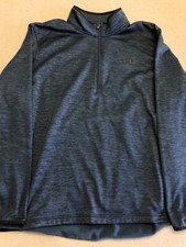 Under Armour Sweatshirt Mens XXL Blue Heather 1/4 Zip Stand Collar Fleece Logo