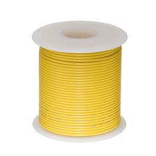 26 AWG Gauge Stranded Hook Up Wire Yellow 100 ft 0.0190" UL1007 300 Volts