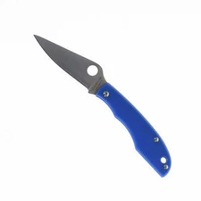 Spyderco Grasshopper Folding Knife Blue G10 Handle 12C27 Plain Edge C138GBLP