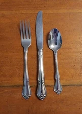 Oneida ARBOR ROSE Stainless TRUE ROSE  Silverware Flatware Set of 3