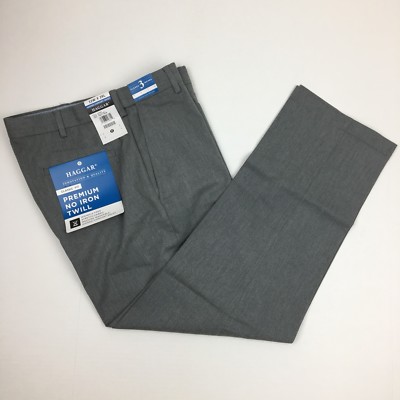 Haggar Men's Dress Pants Flat Front Classic No Iron Comfort Waist Heather Gray | eBay Haggar Men's Dress Pants Flat Front Classic No Iron Comfort Waist Heather Gray | eBay