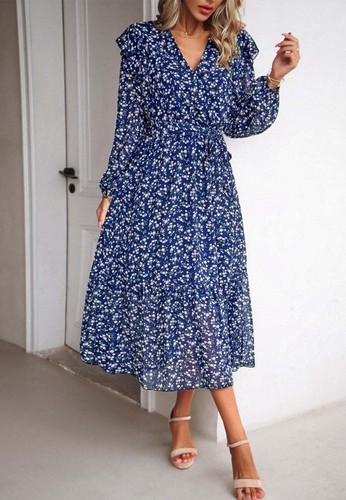 Ruffle Shoulder Floral Midi Dress - Bild 14 von 29