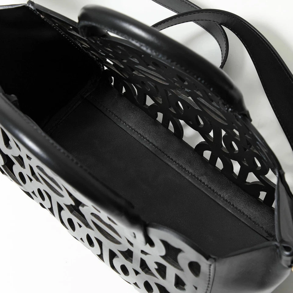 Anita Bilardi  Women's Leather Cutwork Shoulder Bag with Inner Bag, Black - Image 4 of 4