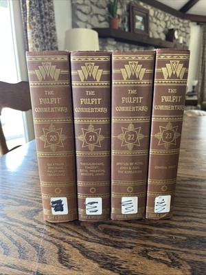 Vtg The Pulpit Commentary Books Volumes 20, 21,22, 23 Eerdmans Burgundy Set 1950