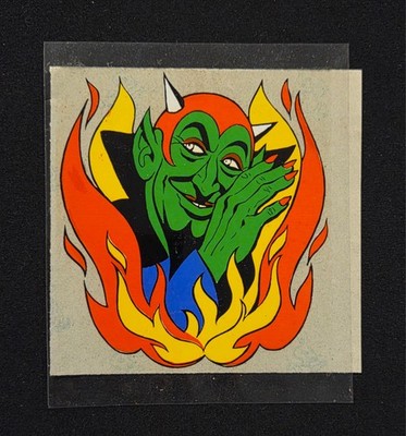 RARE SAM DALAL MAGIC ''DEVIL'' & ''INDIAN ROPE TRICK'' DECAL FOR PROPS, BOXES, ETC.