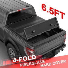 FRP Hard Truck Tonneau Cover For 00-06 Toyota Tundra 6.5FT Bed On Top Quad Fold