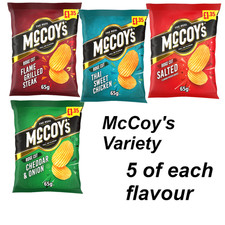 20x Mixed McCoy's Crisps - Steak, Thai Sweet Chicken, Salted and Cheddar & Onion