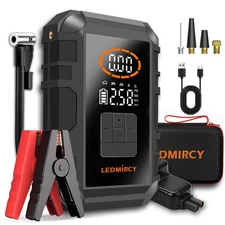 Portable 8000A Battery Jump Starter Air Compressor Power Bank Booster Flashlight