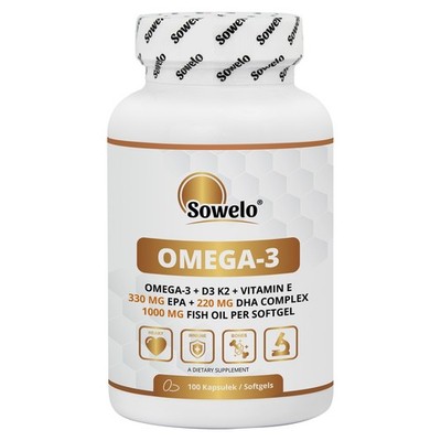 Omega 3 Softgel mit D3 K2 E   330 mg EPA 220 mg DHA   Hochdosiert   Sowelo