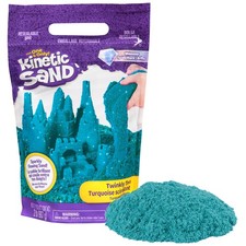 , Twinkly Teal 2lb Bag of All-Natural Shimmering Play Sand for Squishing, Mix...