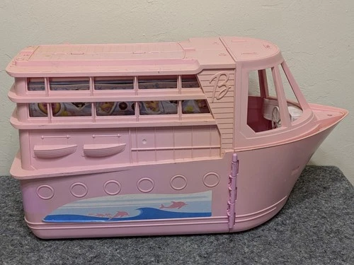 Vintage 2002 Mattel Barbie Cruise Ship Yacht Big 23" Toy, Tested - Not Complete