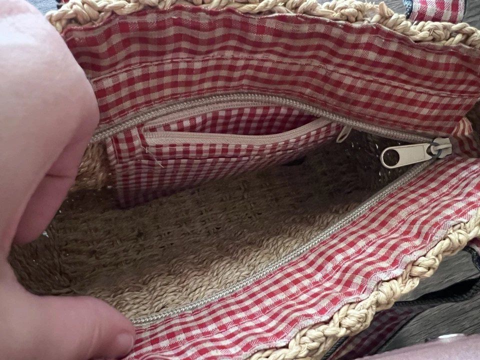 Cartera Tommy Hilfiger vintage tejida de paja natural y denim Foto 4 de 4