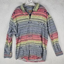 Woolrich Chamois Fleece Shirt Mens XL Tall Aztec Print Long Sleeve Button Down