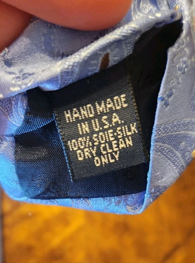 CREMIEUX Mens 100% SEXY Silk Necktie Designer FLORAL PAISLEY BABY BLUE - Image 2 of 3