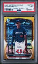 2023 Bowman Chrome #BCP-236 Hendry Chivilli Prospects Gold Refractor 25/50 PSA 9
