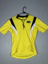 Giordana Cycling Jersey Mens Large Yellow Black White Short Sleeve Bike Shirt