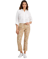 Tommy Hilfiger Womens Floral Print Ditsy Hampton Chino Rolled Cuff Pants Sz 8