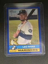 2025 Topps Heritage High Number Leo Rivas Blue Border Seattle Mariners 