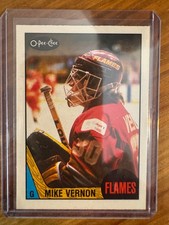 1987-88 O-Pee-Chee #215 Mike Vernon RC NM-MT+ Rookie Card!! Great Condition OPC. rookie card picture