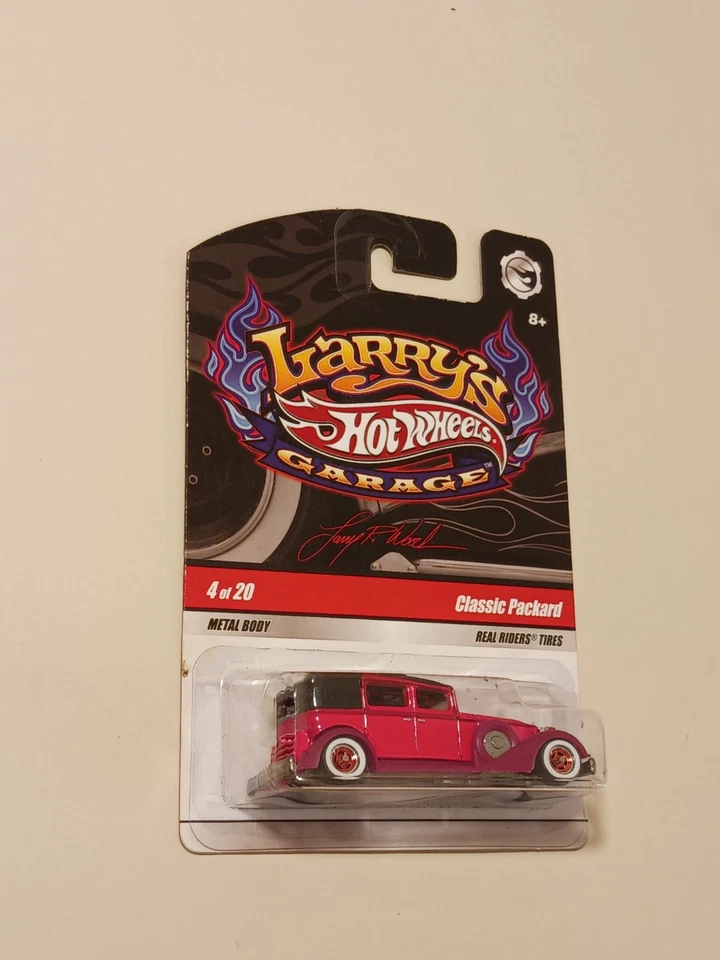 Hot Wheels Larry's Garage Classic Packard 2008 rojo 4/20 Real Riders nuevo en paquete sin usar, en caja original Foto 4 de 4