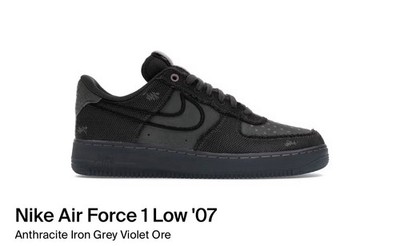 Size 14 - Nike Air Force 1 '07 Low Anthracite Iron Grey Violet Ore IQ0614 060