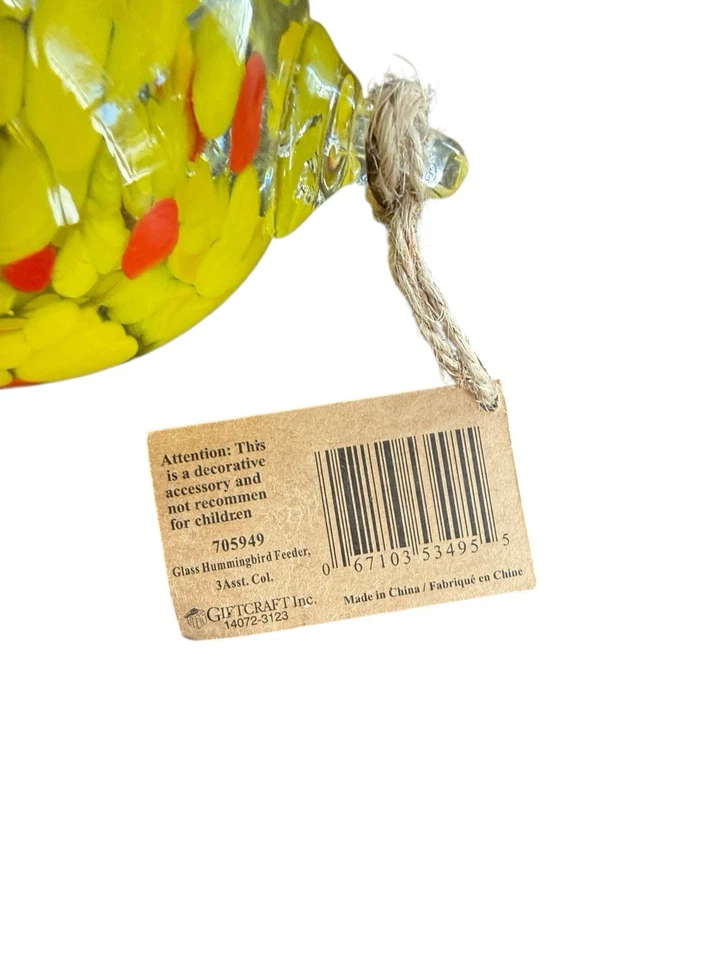 Ручной выдувной стеклянный шар колибри кормушка новый с Ярлыками - Изображение 3 из 4