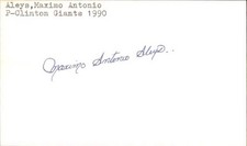 Maximo Aleys Signed 3x5 Index Card Cut Giants Autograph Den