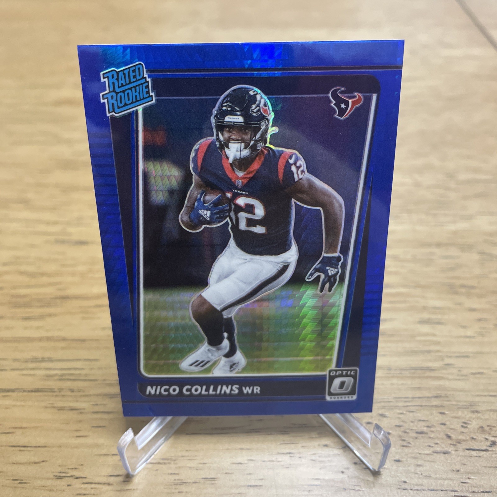 2021 Panini Donruss Optic Rated Rookie Nico Collins #230 Blue Hyper Prizm (RC)