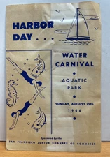 1946 San Francisco Aquatic Park Harbor Day Water Carnival Flyer FREE SHIPPING