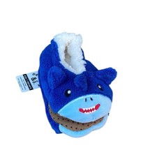 Blue shark slippers kids size S 10-12 NEW