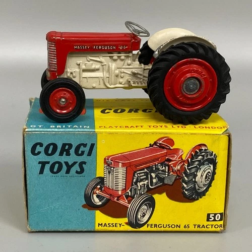 MASSEY-FERGUSON 65 TRACTOR NO 50 CORGI TOYS VINTAGE DIE-CAST CAR RETRO CLASSIC