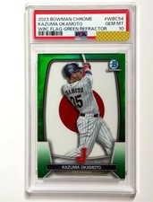 Kazuma Okamoto 2023 Bowman Chrome Flag Green Refractor PSA 10 Limited 99