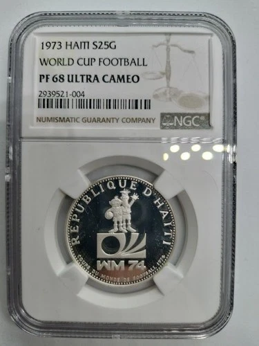 1973 Haiti 25 Gourdes Silver World Cup Proof NGC PF68 UC