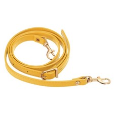 47 Inch Adjustable PU Leather Purse Strap with Gold Hardware, Yellow
