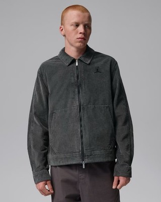Nike Air Jordan Flight Herren Cord Chore Jacke Schwarz Dunkelgrau Größe Small