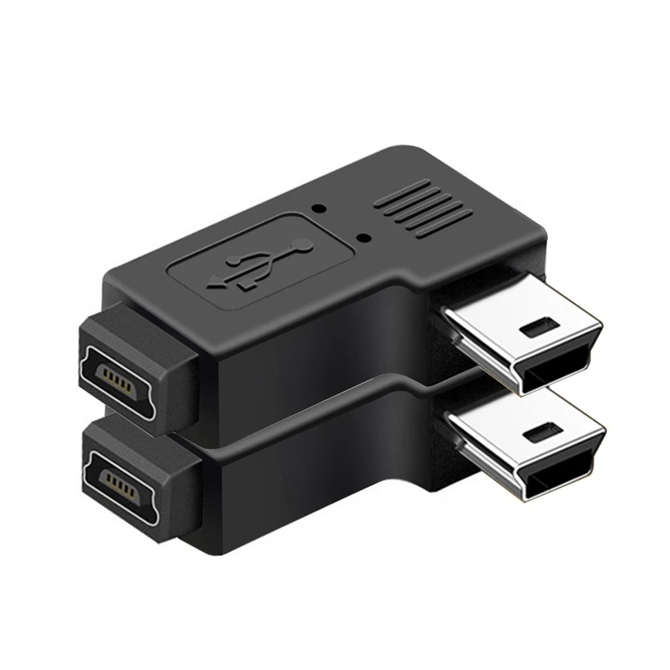 Mini USB Adapter Mini USB 5-Pin Male to Female 90° Angle Adapter Connector Plug - Image 3 of 4