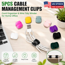 5-10pack Cable Management Clips Cord Organizer Wire Holder for Desk Home Office