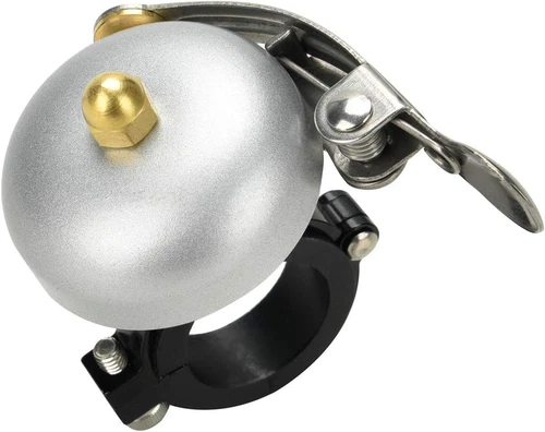 Campana de bicicleta de latón mini, plata más fuerte transparente para manillar Φ20~29 mm Foto 2 de 4