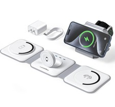3-in-1 Magnetic Wireless Fast Charger Stand for iPhone Watch AirPods - NEW