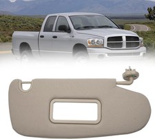 Gray Right Passenger Side Car Sun Visor W/Mirror Compatible with Dodge Ram